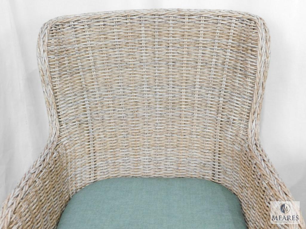 Pair of Hampton Bay Synthetic Wicker Chairs with Cushions