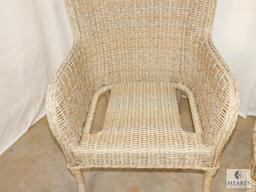 Pair of Hampton Bay Synthetic Wicker Chairs with Cushions