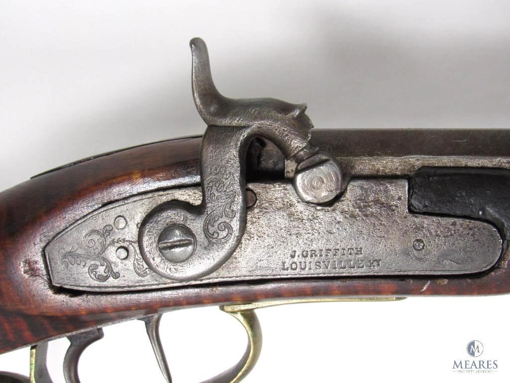 Antique J.Griffith Kentucky Percussion Muzzleloader Rifle