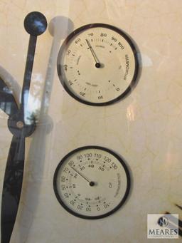 Revival Collection Leather Wall Clock with Large Ornate Metal Wall Mirror