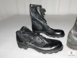 Two Pairs Military Black Combat Boots Size 9R