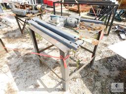 Large Lot of Metal - Rack, Work Tables, Contents