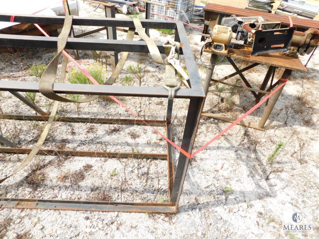 Large Lot of Metal - Rack, Work Tables, Contents