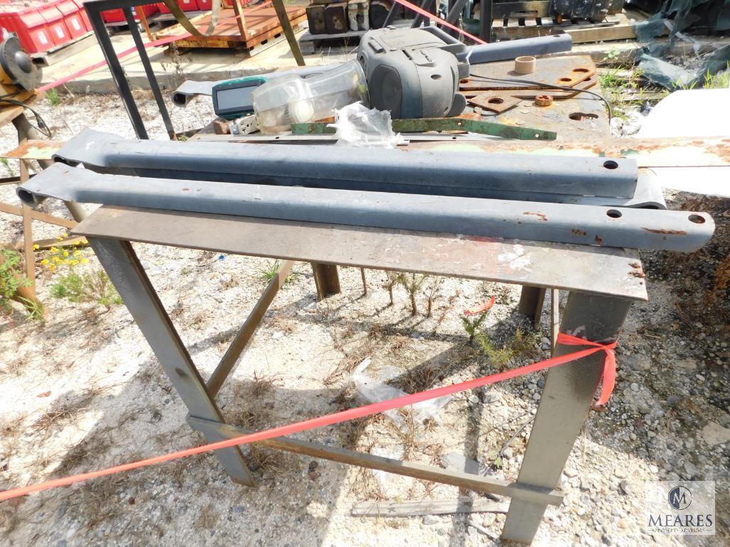 Large Lot of Metal - Rack, Work Tables, Contents