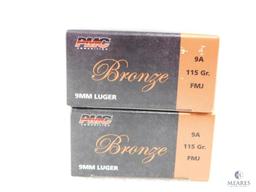 PMC 100 Rounds 9mm Ammo 115 Grain FMJ