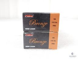 PMC 100 Rounds 9mm Ammo 115 Grain FMJ