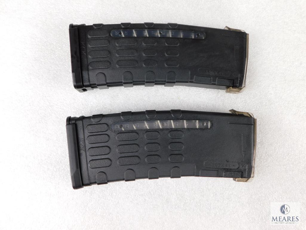 Two New 30 Round AR15 5.56, 223 Rifle Magazines with Clear View Window to See Round Count