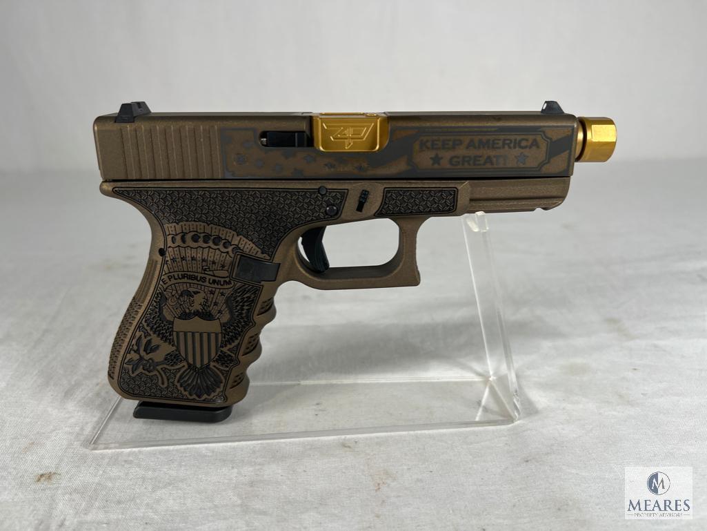 Glock G19 Gen3 Trump Edition Austria Handgun 9mm Luger with Zaffari Threaded Barrel