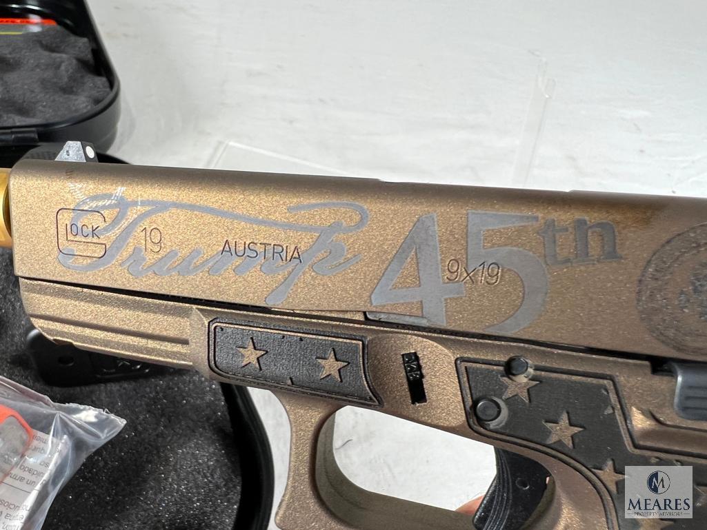 Glock G19 Gen3 Trump Edition Austria Handgun 9mm Luger with Zaffari Threaded Barrel