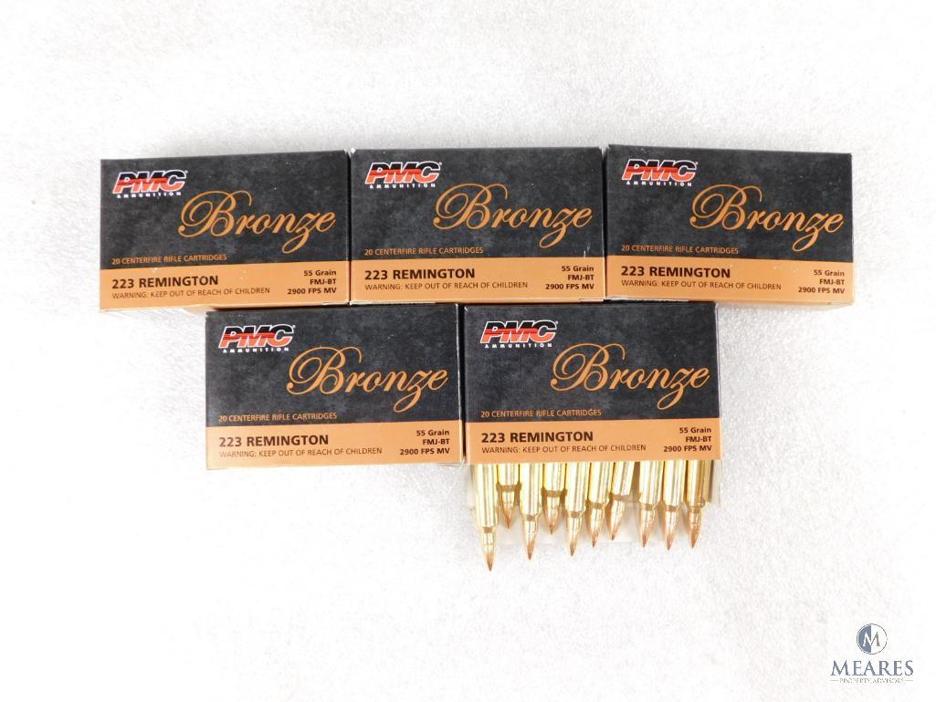 PMC 100 rounds 223 Remington Ammo 55 Grain FMJ
