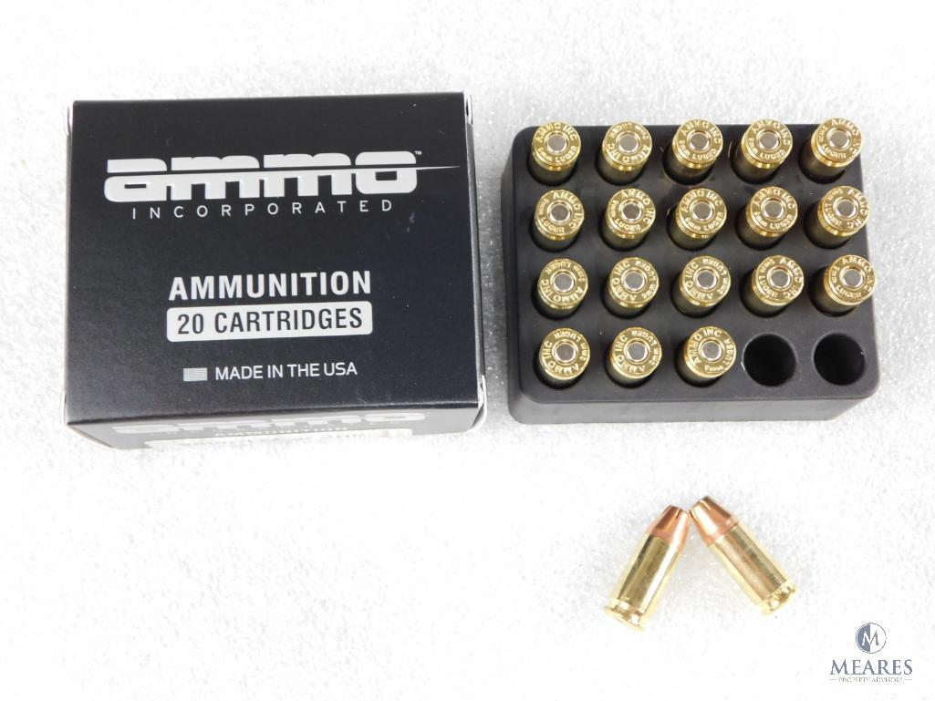Ammo Inc 20 Rounds 9mm Ammo 124 Grain Jacketed Hollow Point