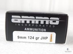 Ammo Inc 20 Rounds 9mm Ammo 124 Grain Jacketed Hollow Point