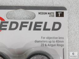 New Redfield 1" Rimfire Rifle Scope Rings Matte Finish and Medium Height