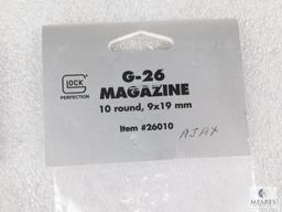 Lot of Two New Glock G-26 10 Round 9mm Luger Magazines