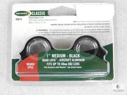 New Weaver 1" Rifle Scope Rings. Matte Finish and Medium Height. Fits Weaver and Rail Mounts