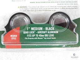 New Weaver 1" Rifle Scope Rings. Matte Finish and Medium Height. Fits Weaver and Rail Mounts