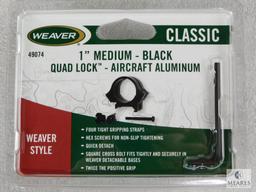 New Weaver 1" Rifle Scope Rings. Matte Finish and Medium Height. Fits Weaver and Rail Mounts
