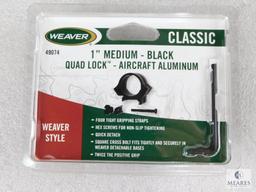 New Weaver 1" Rifle Scope Rings. Matte Finish and Medium Height. Fits Weaver and Rail Mounts