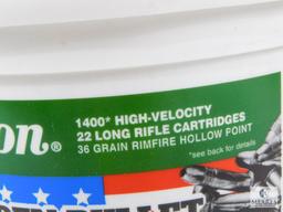 1400 Rounds Remington Bucket of Bullets .22 Long Rifle Ammo. 36 Grain Copper Plated Hollow Point