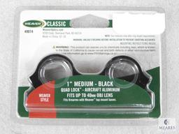 New Weaver 1" Rifle Scope Rings. Matte Finish and Medium Height. Fits Weaver and Rail Mounts