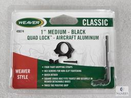New Weaver 1" Rifle Scope Rings. Matte Finish and Medium Height. Fits Weaver and Rail Mounts