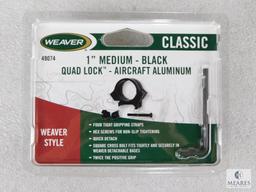 New Weaver 1" Rifle Scope Rings. Matte Finish and Medium Height. Fits Weaver and Rail Mounts