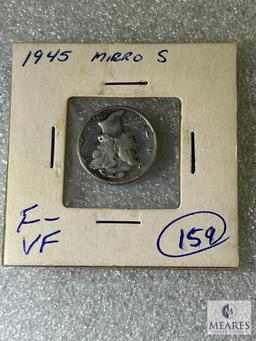 1945-Micro S Mercury Head Dime, F-VF