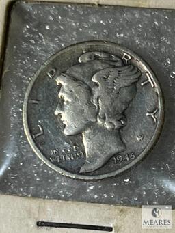1945-Micro S Mercury Head Dime, F-VF
