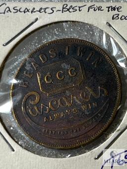 Vintage Token, Cascarets-Best for the Bowels