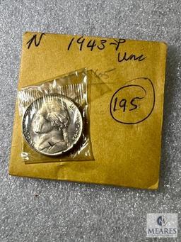 1943-P Silver Jefferson Nickel, MS 65, Decent Steps