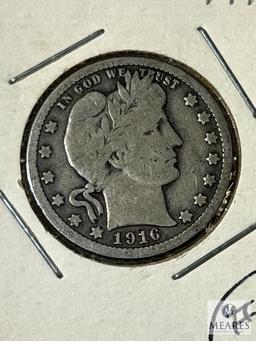 1916 Barber Quarter, VG