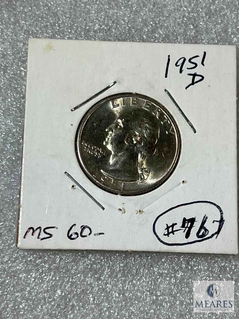 1951-D Washington Quarter, MS 60