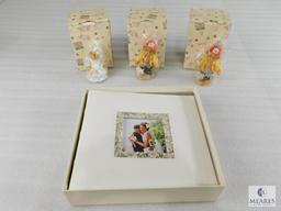 Lot of 3 Cherished Teddies Club Figurines and New Wedding Album In Box