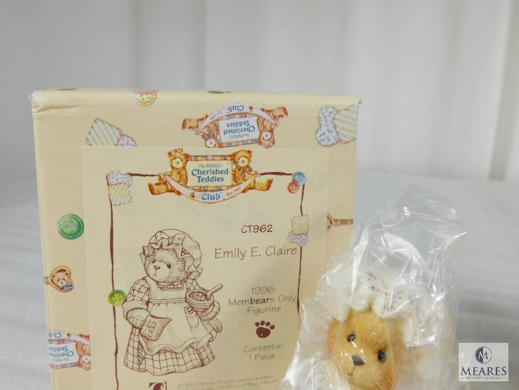 Lot of 3 Cherished Teddies Club Figurines and New Wedding Album In Box