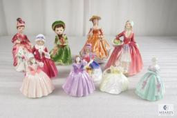 Lot of 10 Porcelain Victorian Lady Figurines Includes Royal Dutton Pieces