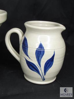 Roseville Friendship Mixing Bowl With Williamson's Pottery Small Pitcher