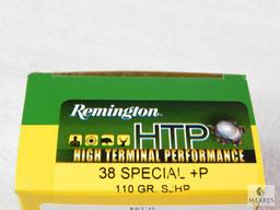 20 Rounds Remington HTP .38 Special Ammo. +P 110 Grain Semi Jacketed Hollow Point