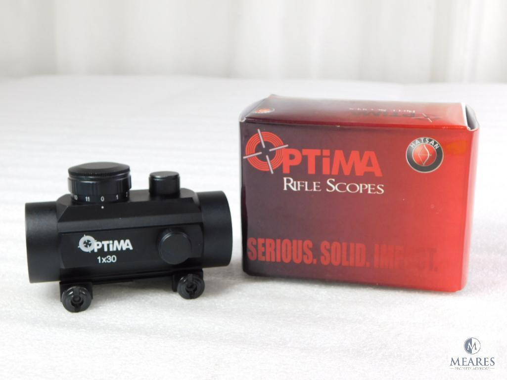 New Optima 1x30 Red Dot Reflex Sight with Weaver Mount and Adjustable Brightness
