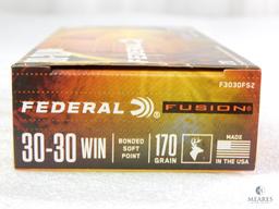 20 Rounds Federal Fusion 30-30 Ammo. 170 Grain Boat Tail Soft Point 2200FPS
