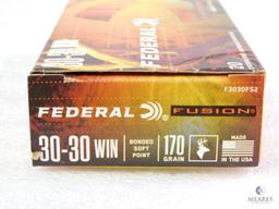 20 Rounds Federal Fusion 30-30 Ammo. 170 Grain Boat Tail Soft Point 2200FPS