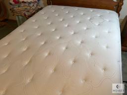 Wooden Queen-sized Bed with Mattress and Boxsprings