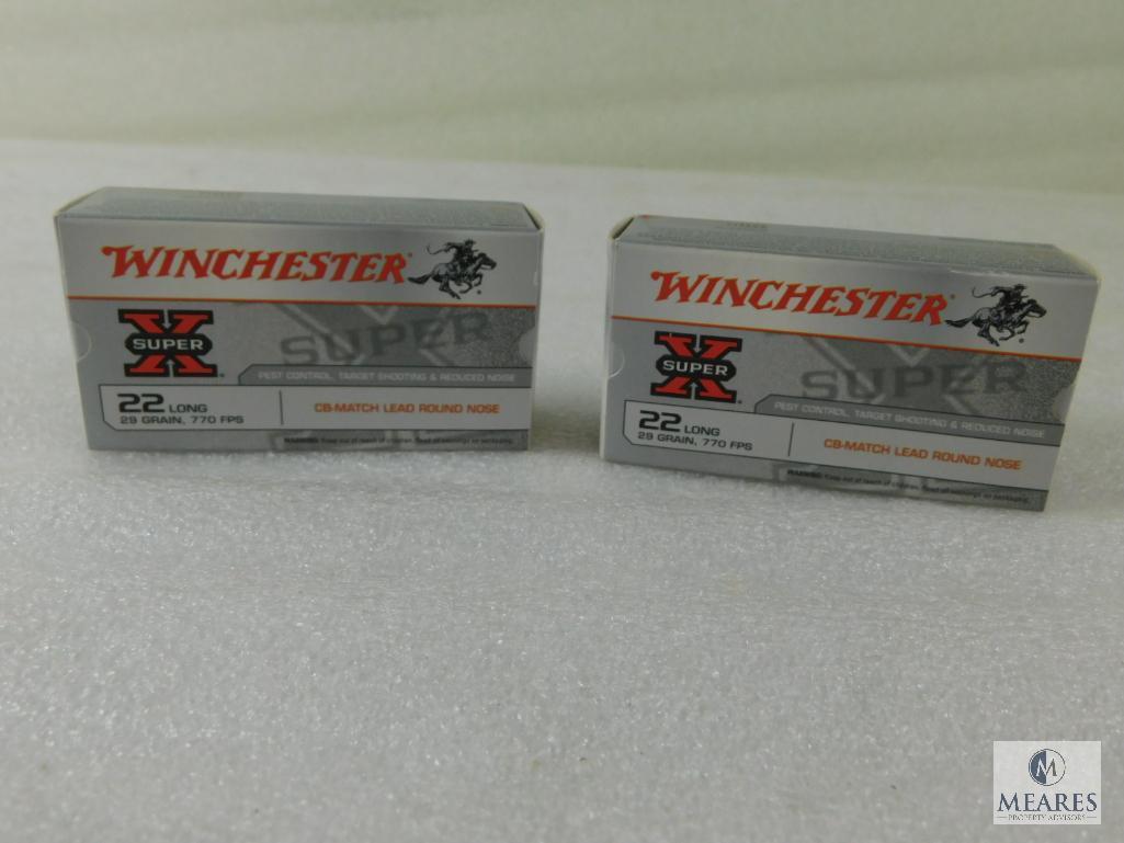 Two Boxes of Winchester .22 Long 29 Grain Ammo Lead Round Nose