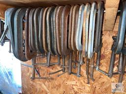 Large Lot of Various Size C-Clamps