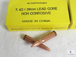 Chinese Yellow Box 7.62x39 Copper Washed Ammo Three Boxes