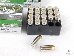 40 Rounds Remington Ultimate Defense .45 ACP Ammo. 185 Grain Jacketed Hollow Point