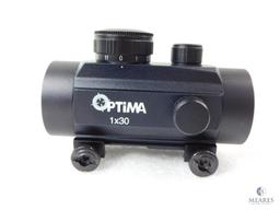 New Optima 1x30mm Red Dot Reflex Sight with Weaver Mount and Adjustable Brightness
