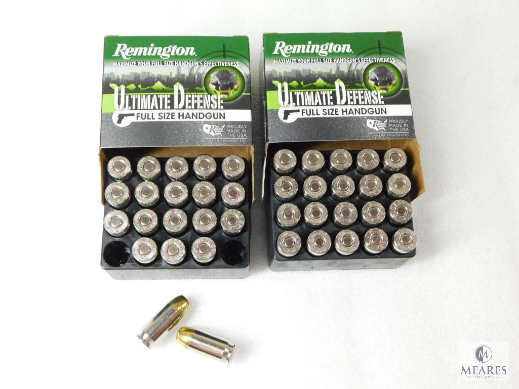 40 Rounds Remington Ultimate Defense .45 ACP Ammo. 185 Grain Jacketed Hollow Point