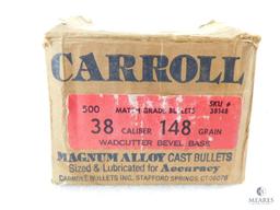Carroll Magnum Alloy Cast Bullets 38 Cal 148 Grain Approximately 100 Bullets