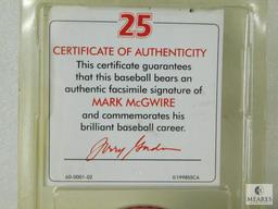 1998 Mark McGwire Baseball #62 Home Runs Making History Certified Authentic