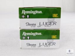 100 Rounds Remington UMC 9mm Luger 115 Grain FMJ Ammo